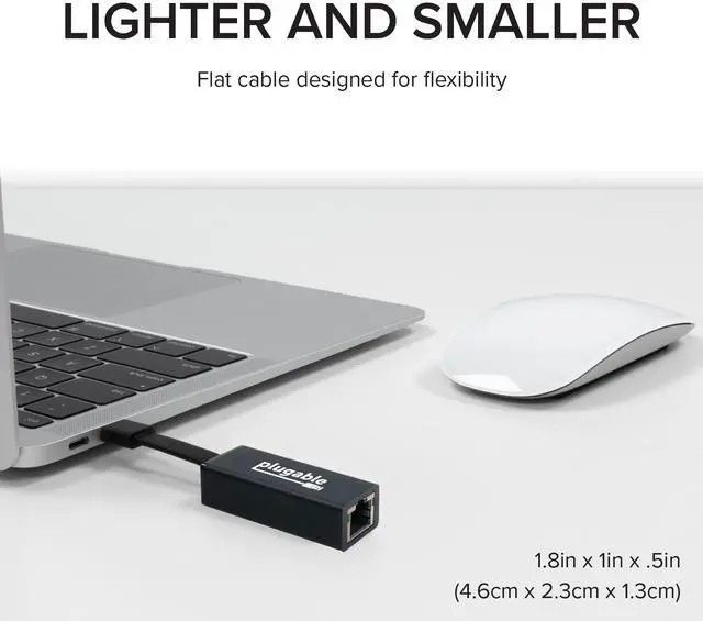 Alt view image 7 of 13 - Plugable USB C to Ethernet Adapter, Driverless Fast and Reliable Gigabit Speed, Thunderbolt 3 to Ethernet Adapter Compatible with Macbook Pro, Windows, macOS, iPhone 15, and ChromeOS