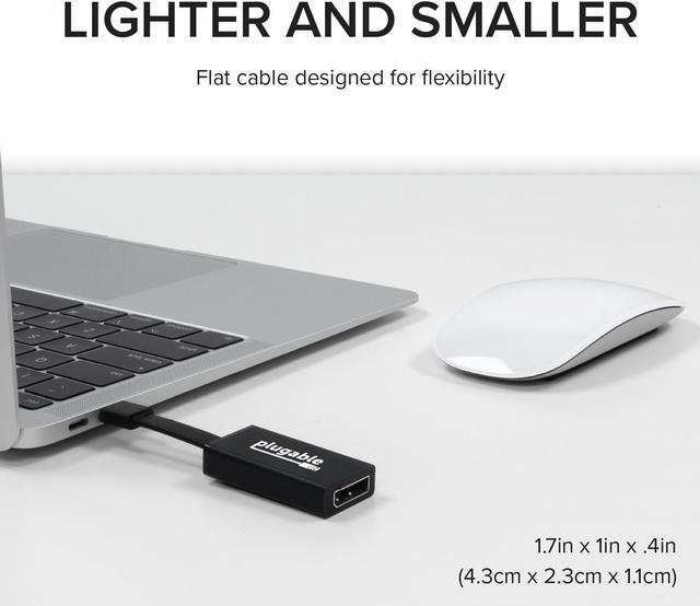 Alt view image 5 of 18 - Plugable USB C to DisplayPort Adapter 4K 60Hz, Thunderbolt 3 to DisplayPort Adapter Compatible with MacBook Pro, Windows, Chromebooks, iPad Pro, Dell XPS, and More