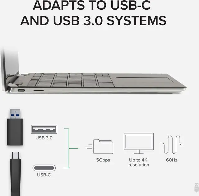 Alt view image 4 of 15 - Plugable 4K DisplayPort and HDMI Dual Monitor Adapter for USB 3.0 and USB-C, Compatible with Windows and Mac
