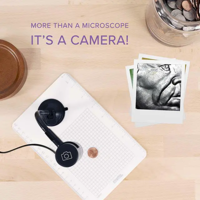 Alt view image 4 of 20 - Plugable USB 2.0 Digital Microscope with Flexible Arm Observation Stand Compatible With Windows, Mac, Linux (2MP, 250x Magnification)
