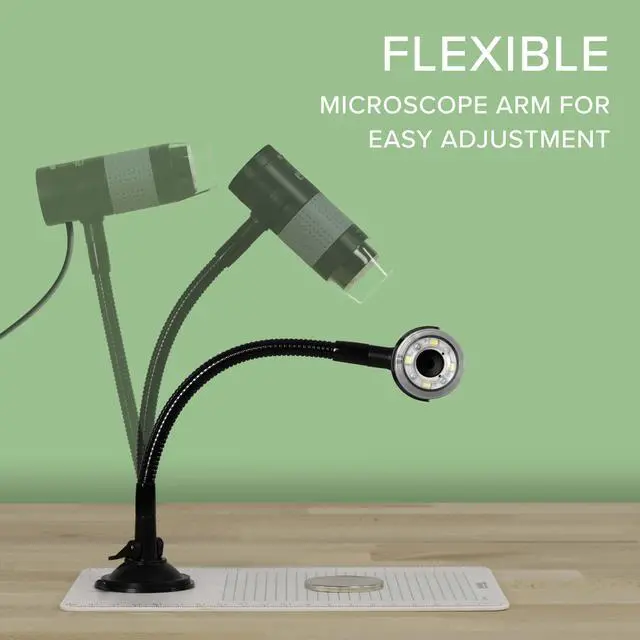 Alt view image 5 of 20 - Plugable USB 2.0 Digital Microscope with Flexible Arm Observation Stand Compatible With Windows, Mac, Linux (2MP, 250x Magnification)