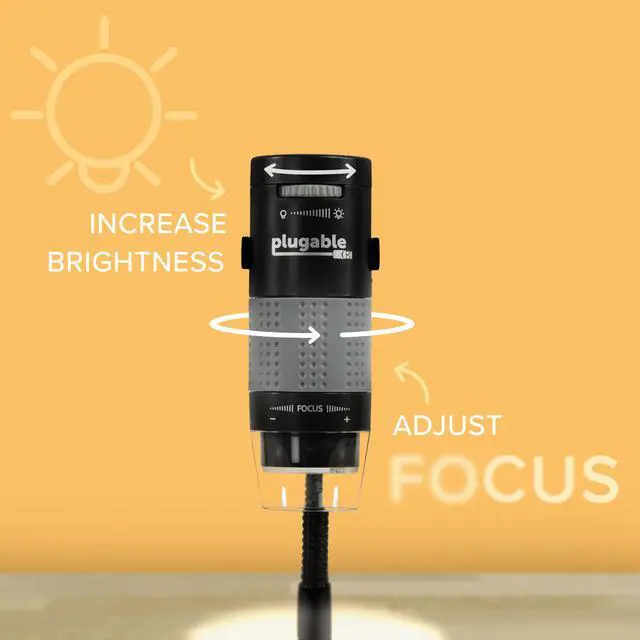 Alt view image 7 of 20 - Plugable USB 2.0 Digital Microscope with Flexible Arm Observation Stand Compatible With Windows, Mac, Linux (2MP, 250x Magnification)