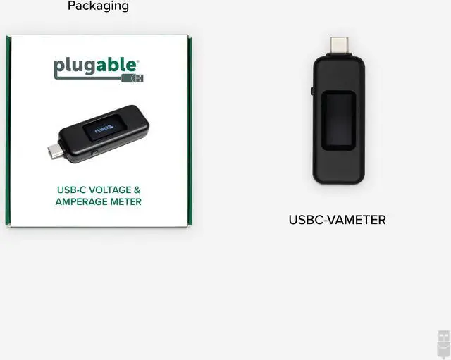Alt view image 8 of 10 - Plugable USB C Power Meter Tester for Monitoring USB-C Connections - Digital Multimeter for USB-C Cables, Laptops, Phones and Chargers