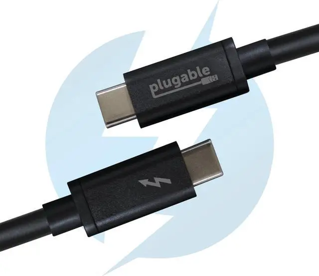 Alt view image 2 of 6 - Plugable Thunderbolt 3 Cable 20Gbps Supports 100W (20V, 5A) Charging, 6.6ft / 2m USB C Compatible [Thunderbolt 3 Certified]