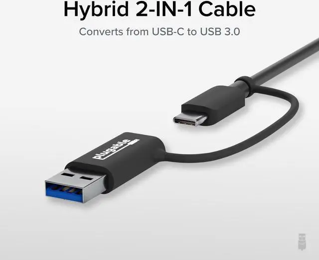 Alt view image 4 of 7 - Plugable 2.5G USB C and USB to Ethernet Adapter, 2-in-1 Adapter Compatible with USB-C Thunderbolt 3 or USB 3.0, USB-C to RJ45 2.5 Gigabit LAN Ethernet, Compatible with Mac and Windows