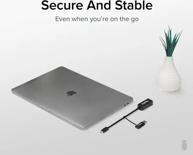 Alt view image 6 of 7 - Plugable 2.5G USB C and USB to Ethernet Adapter, 2-in-1 Adapter Compatible with USB-C Thunderbolt 3 or USB 3.0, USB-C to RJ45 2.5 Gigabit LAN Ethernet, Compatible with Mac and Windows