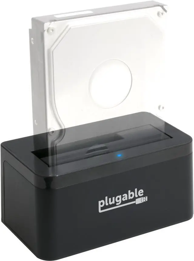 Alt view image 4 of 13 - Plugable USB 3.1 Gen 2 10Gbps SATA Upright Hard Drive Dock and SSD Dock - includes both USB-C and USB 3.0 cables, supports 10TB+ drives
