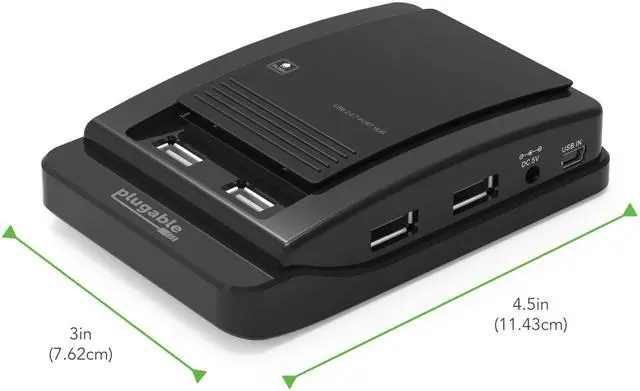 Alt view image 4 of 7 - Plugable USB 2.0 7-Port High Speed Hub with 15W Power Adapter