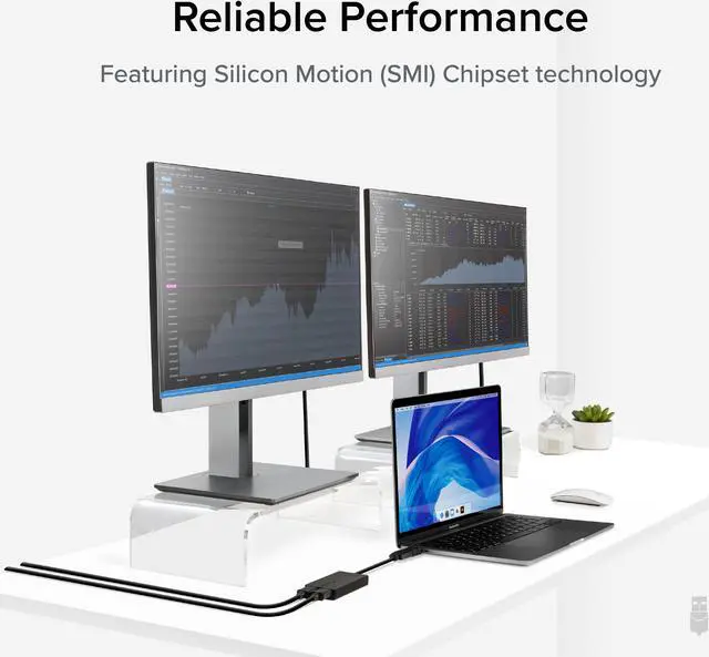 Alt view image 5 of 19 - Plugable USB 3.0 or USB C to HDMI Adapter for Dual Monitors, Universal Video Graphics Adapter for Mac and Windows, Thunderbolt, USB 3.0 or USB-C