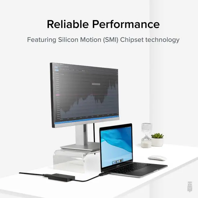 Alt view image 5 of 20 - Plugable USB C to HDMI Adapter, Universal Video Graphics Adapter for USB 3.0 and USB-C Macs and Windows, Extend an HDMI Monitor up to 1080p@60Hz