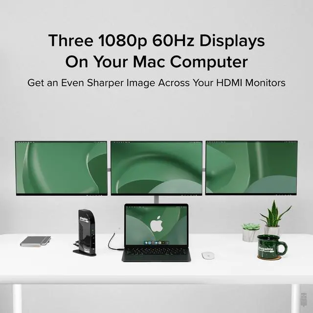 Alt view image 4 of 8 - Plugable 14-in-1 USB C Docking Station with 4x HDMI, Quad Dock with 100W Charging, 4x HDMI Displays, Compatible with Windows, Thunderbolt, USB-C (4x USB, 1x USB-C, Ethernet, SD Card, Audio)