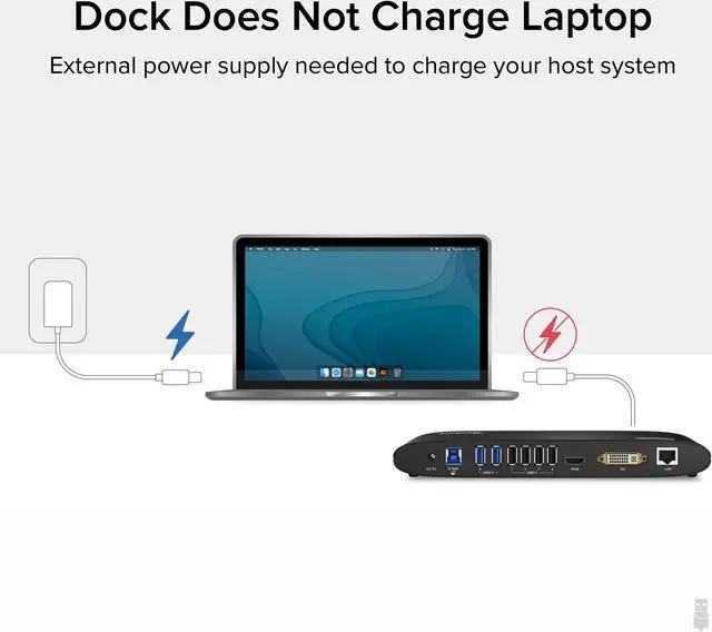 Alt view image 5 of 16 - Plugable USB 3.0 Universal Laptop Docking Station for Windows and Mac (Dual Monitor: HDMI and DVI/HDMI/VGA, Gigabit Ethernet, Audio, 6 USB Ports) - Horizontal