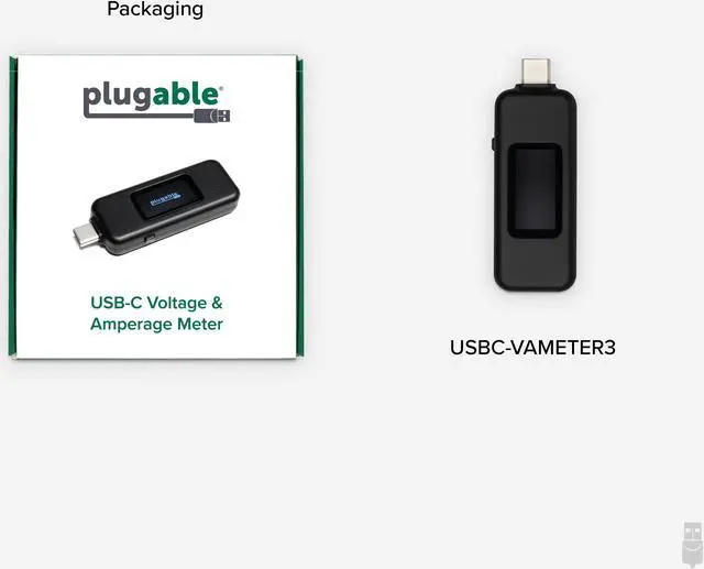 Alt view image 7 of 15 - Plugable USB C Power Meter Tester for Monitoring USB-C Connections up to 240W - Digital Multimeter Tester for USB-C Cables, Laptops, Phones and Chargers