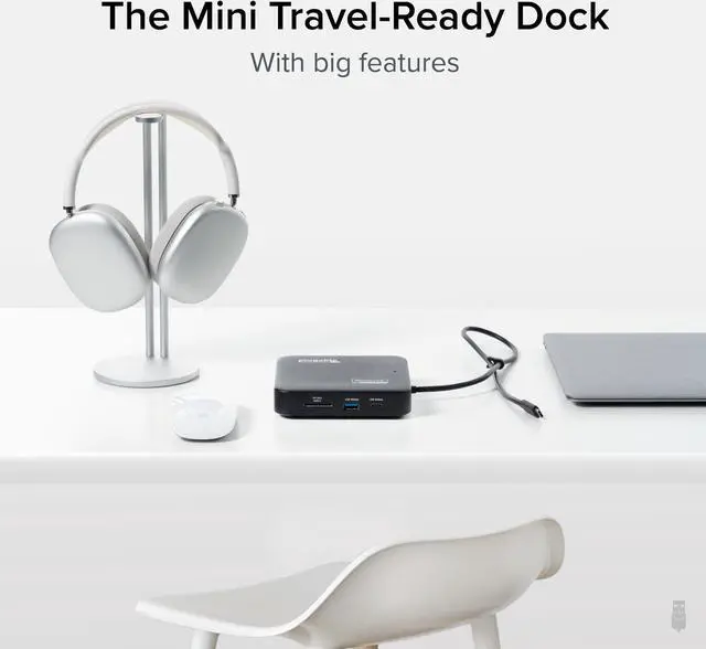 Alt view image 5 of 8 - Plugable USB C Docking Station Dual Monitor - Dual HDMI Dock is Compatible with Mac and Windows, USB4, Thunderbolt or USB-C, 100W Charging, 2x HDMI, 1x USB-C, 1Gbps Ethernet, 1x USB 3.0, 1x SD Card