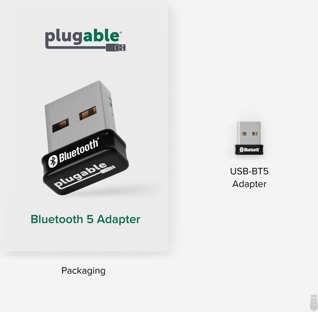 Alt view image 6 of 14 - Plugable USB to Bluetooth 5.0 Adapter for Windows, Backward Compatible, Add 7 Devices: Headphones, Speakers, Keyboard, Mouse, Printer and More (Bluetooth Certified)