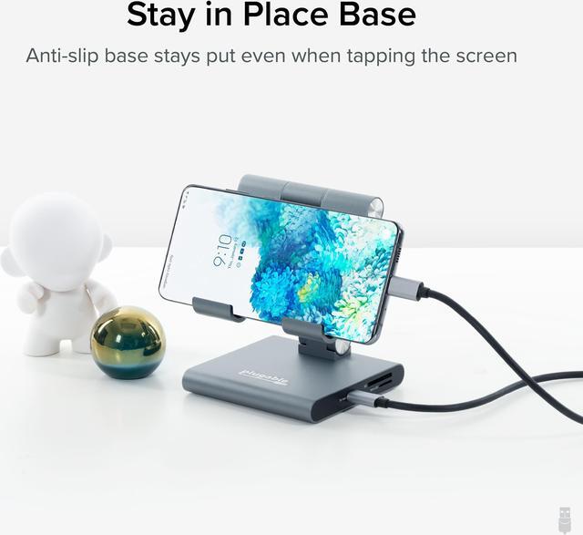 Alt view image 6 of 15 - Plugable 8-in-1 USB C Docking Station for iPad with Stand, 100W Pass-through Charging USB-C Hub, 1x HDMI, 2x USB, Audio, and SD, Compatible with Windows, iPadOS, USB-C Phones, and Tablets