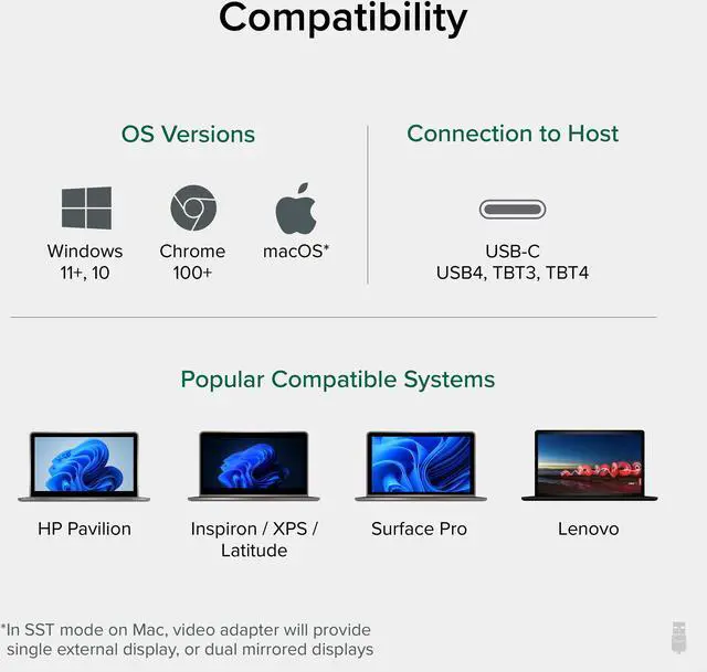 Alt view image 4 of 7 - Plugable USB C to HDMI Adapter for Dual Monitors, 4K 60Hz USB C Hub for Windows and Chromebook, Driverless