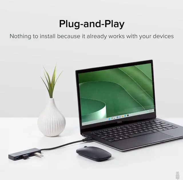 Alt view image 3 of 6 - Plugable 4 Port USB Hub 3.0, USB Splitter for Laptop, Compatible with Windows, Surface Pro, PC, Chromebook, Linux, Android, Charging Not Supported