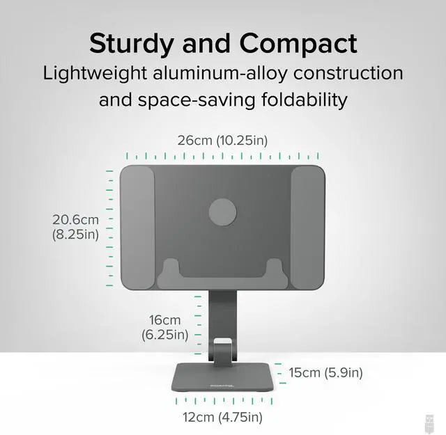 Alt view image 5 of 7 - Plugable Magnetic Tablet Holder for MagSafe iPad Pro 12.9 Stand Portable Foldable 360° Rotating Stand (AMS-STAND13)