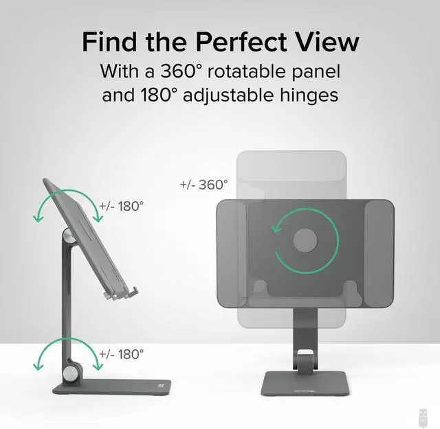 Alt view image 4 of 7 - Plugable Magnetic Tablet Holder for MagSafe iPad Pro 12.9 Stand Portable Foldable 360° Rotating Stand (AMS-STAND13)