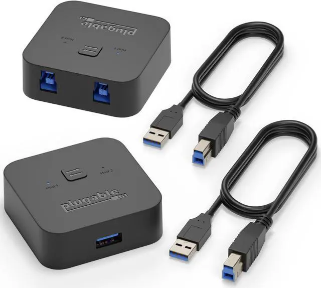 Main image of Plugable USB 3.0 Sharing Switch for One-Button Swapping of USB Device or Hub Between Two Computers (A\B Switch)