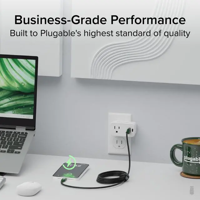 Alt view image 3 of 5 - Plugable USB C to USB A Cable, USB 3.2 Gen 2 USB Cables, 3A (15W) Charging USB C Data Cable 5Gbps for iPhone 15, iPad, Samsung Galaxy, Tablets, Laptops, 6 Feet with Cable Management Strap (USBC-A2M)