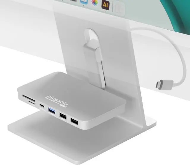 Main image of Plugable USB C Hub for iMac 24 Inch, 6-in-1 iMac USB Hub Multiport Adapter with 10Gbps USB-C and USB 3.0, 2X USB 2.0, microSD & SD Card Reader (AD-6IN1)