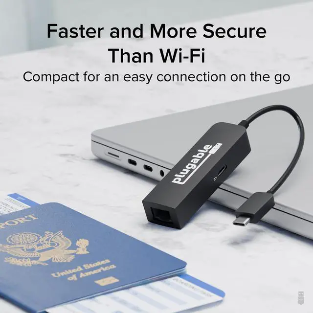 Alt view image 6 of 14 - Plugable USB C to Ethernet Adapter 2.5Gb with 100W USB-C PD Charging, 2.5 Gigabit Type C USB Ethernet Adapter for Windows, MacBook, Chrome, iPad, Surface, XPS, Thunderbolt 4, USB4 (USBC-E2500PD)