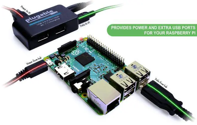 Alt view image 5 of 9 - Plugable USB 2.0 4-Port High Speed Hub with 12.5W Power Adapter.