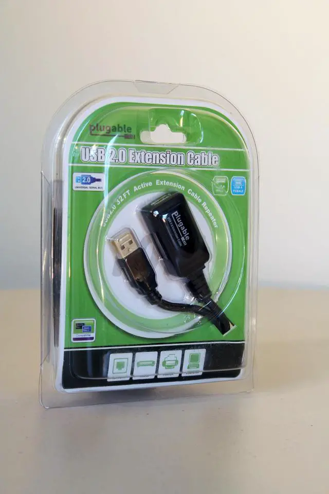 Alt view image 3 of 9 - Plugable 10 Meter (32 Foot) USB 2.0 Active Extension Cable Type A Male to A Female - Driverless