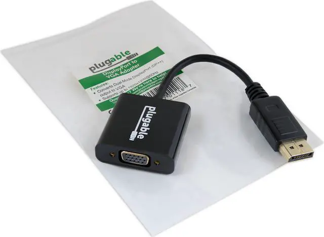 Alt view image 4 of 8 - Plugable DisplayPort to VGA Adapter (Supports Windows and Linux Systems and Displays up to 1920x1080, Passive)