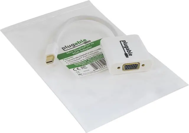 Alt view image 3 of 6 - Plugable Mini DisplayPort (Thunderbolt 2) to VGA Adapter (Supports Mac, Windows, Linux Systems and Displays up to 1920x1080, Active)