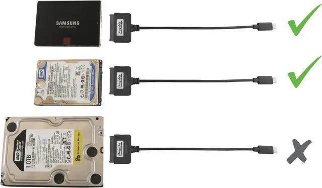 Alt view image 4 of 12 - Plugable SATA Adapter Cable - USB-C to SATA, 6in (15cm)