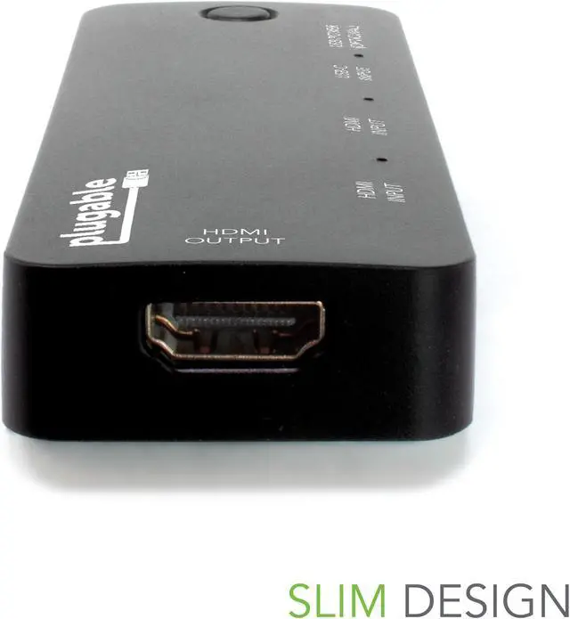 Alt view image 3 of 7 - Plugable HDMI 2.0 and USB-C 3 Port Switch with 2 HDMI and 1 USB-C Inputs and Single HDMI 2.0 Output (Supports 2x HDMI 2.0 4K@60Hz Sources and 1x USB C or Thunderbolt 3 Source)
