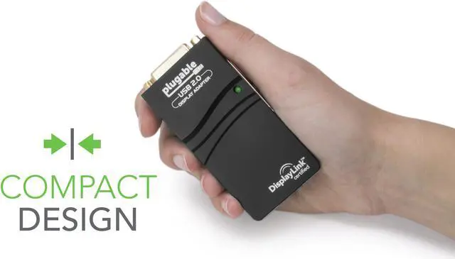 Alt view image 4 of 12 - Plugable USB 2.0 to DVI/VGA/HDMI Video Graphics Adapter for Multiple Monitors up to 1920x1080 Supports Windows 11, 10, 8.1, 7, XP, and Mac 10.14+