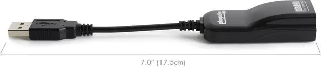 Alt view image 2 of 5 - Plugable USB 2.0 to Ethernet Fast 10/100 LAN Wired Network Adapter Compatible with Chromebook, Windows, Linux