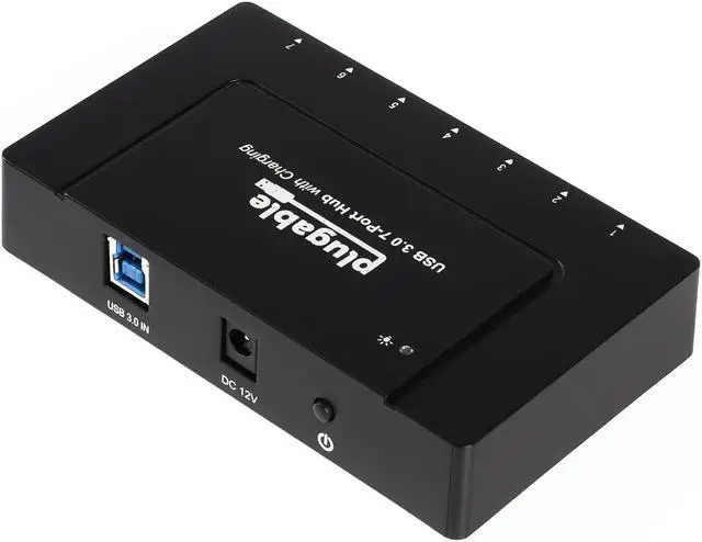 Alt view image 2 of 8 - Plugable USB Hub with Charging - USB 3.0, 7-Port, 60W