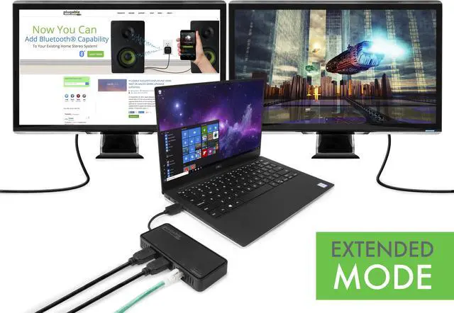 Alt view image 5 of 8 - Plugable DisplayLink 4K Dual Monitor Adapter with Ethernet - USB 3.0 to HDMI 2.0
