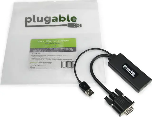 Alt view image 5 of 5 - Plugable Vga To Hdmi Active Adapter With Audio