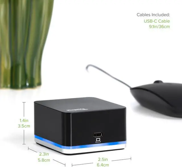 Alt view image 3 of 7 - Plugable USB C Cube - Mini Docking Station, Compatible with Thunderbolt 3 Ports and Specific USB-C Systems (No Host Charging, Connect 1x HDMI up to 4K @30Hz Monitor, Ethernet, 3x USB Ports)