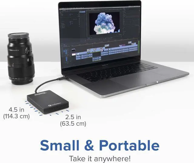 Alt view image 3 of 16 - Plugable 2TB Thunderbolt 3 External SSD NVMe Drive (Up to 2400MBs/1800MBs R/W)
