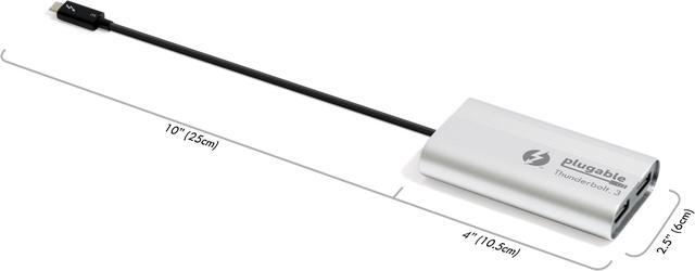 Alt view image 4 of 7 - Plugable Thunderbolt 3 to Dual DisplayPort Output Display Adapter for Thunderbolt 3 Windows Systems (Windows Only, Not Mac Compatible, Supports Two 4K 60Hz Monitors Or One 5K).