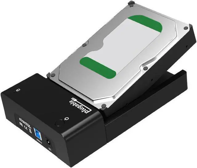 Alt view image 3 of 7 - Plugable SATA Hard Drive Lay-Flat Dock - USB 3.0 to SATA 2.5" and 3.5"