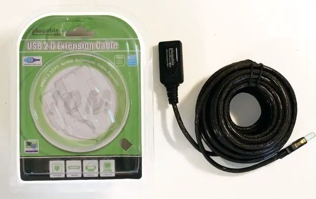 Alt view image 2 of 9 - Plugable 10 Meter (32 Foot) USB 2.0 Active Extension Cable Type A Male to A Female - Driverless