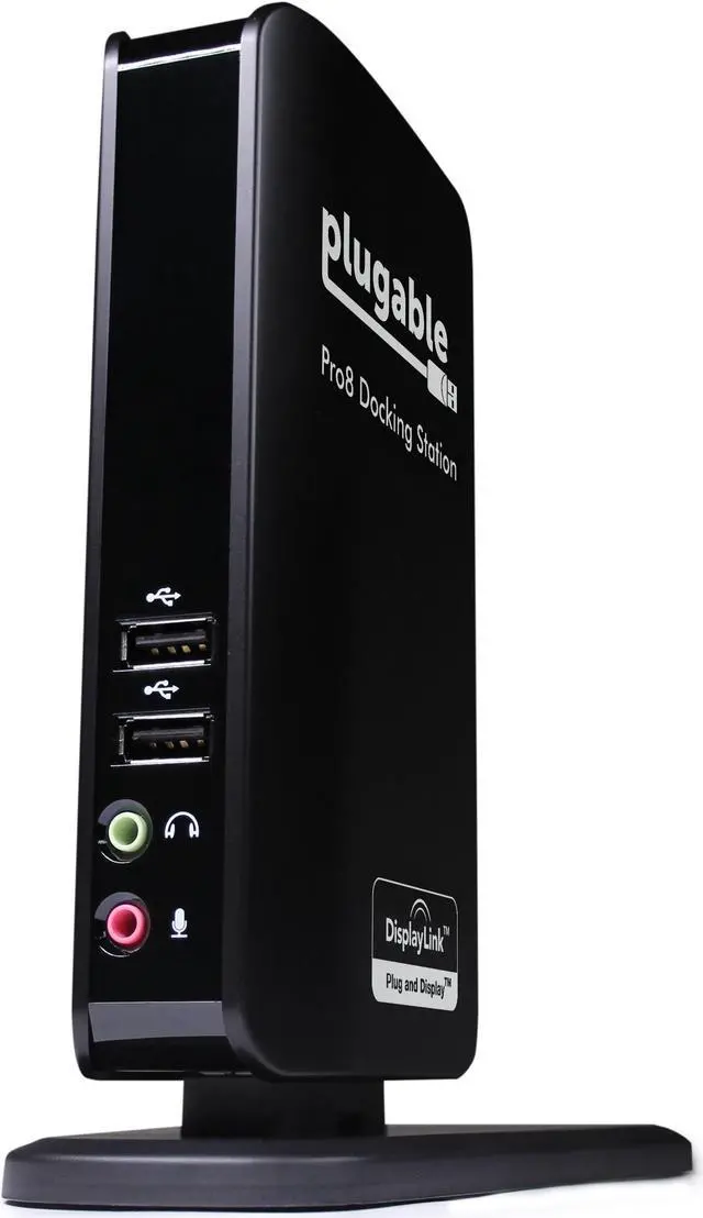 Main image of Plugable Pro8 Charging & USB Docking Station for Select Windows Tablets - Simultaneously Charges & Adds Extended Display Output, 3.5mm Audio in/Out, 10/100 Ethernet, and 4 2.0 USB Ports