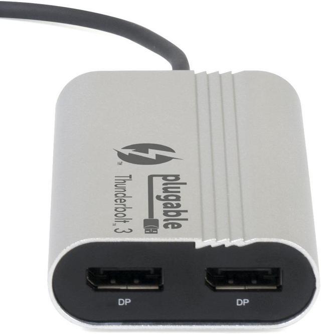 Alt view image 3 of 7 - Plugable Thunderbolt 3 to Dual DisplayPort Output Display Adapter for Thunderbolt 3 Windows Systems (Windows Only, Not Mac Compatible, Supports Two 4K 60Hz Monitors Or One 5K).