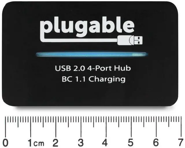Alt view image 2 of 9 - Plugable USB 2.0 4-Port High Speed Hub with 12.5W Power Adapter.