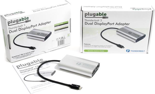 Alt view image 5 of 7 - Plugable Thunderbolt 3 to Dual DisplayPort Output Display Adapter for Thunderbolt 3 Windows Systems (Windows Only, Not Mac Compatible, Supports Two 4K 60Hz Monitors Or One 5K).