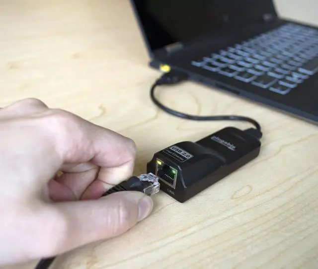 Alt view image 3 of 5 - Plugable USB 2.0 to Ethernet Fast 10/100 LAN Wired Network Adapter Compatible with Chromebook, Windows, Linux
