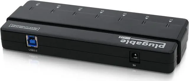 Alt view image 2 of 5 - Plugable USB Hub with Charging - USB 3.0, 7-Port, 25W